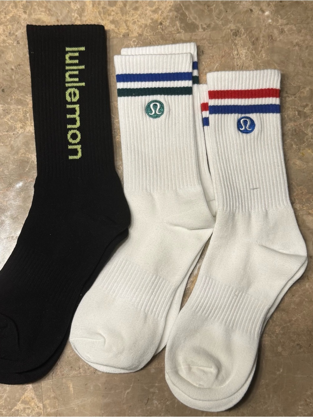 New Women’s Lululemon Athletica Socks 
3 pairs Size Medium 
Socks stretch